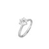 S925 Sterling Silver Adjustable Six-Prong Diamond Simulated Ring for Women - Elegant, Light Luxury Proposal Jewelry