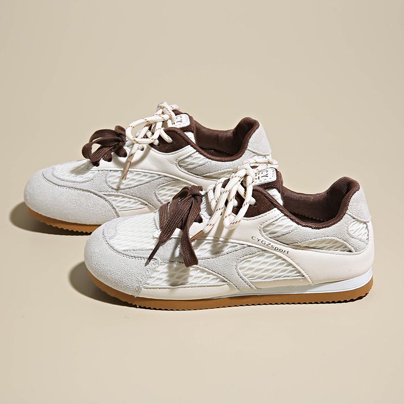 Fashion CRLAYDK Cloud Sneakers for Women Lace Up Trendy Gum Sole Shoes Mesh Walking Casual Tennis Ladies Anti Slip Comfortable Trainers