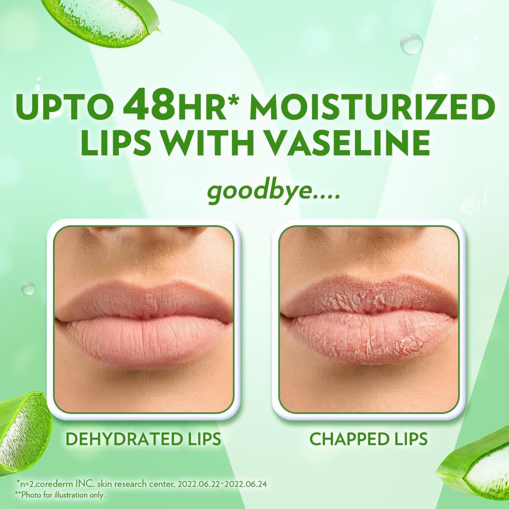 Vaseline Lip Care Aloe Vera Lip Balm Stick 4.8g Pack of 1 Up to 48Hr Moisturization Soft Lips