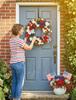 Patriotic Wreaths for Front Door Anniversary Decorations, Memorial Day Wreaths, Festival Celebration USA Flag Printed Wreath