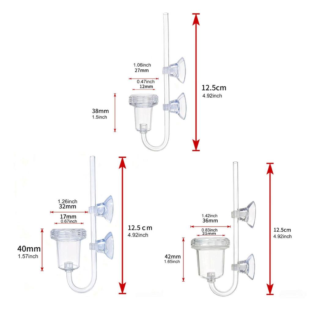 CO2 Diffuser with Suction Cups Easy Installation Double Seal Air Outlet for Water Plants CO2 Equipment Clear for Aquarium Plants
