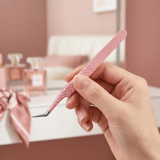 Lash Extension Tweezers for False Eyelashes Stainless Steel Lash Tweezers for Precise Eyelash Placement And Removal Rust-Proof Makeup Tool for