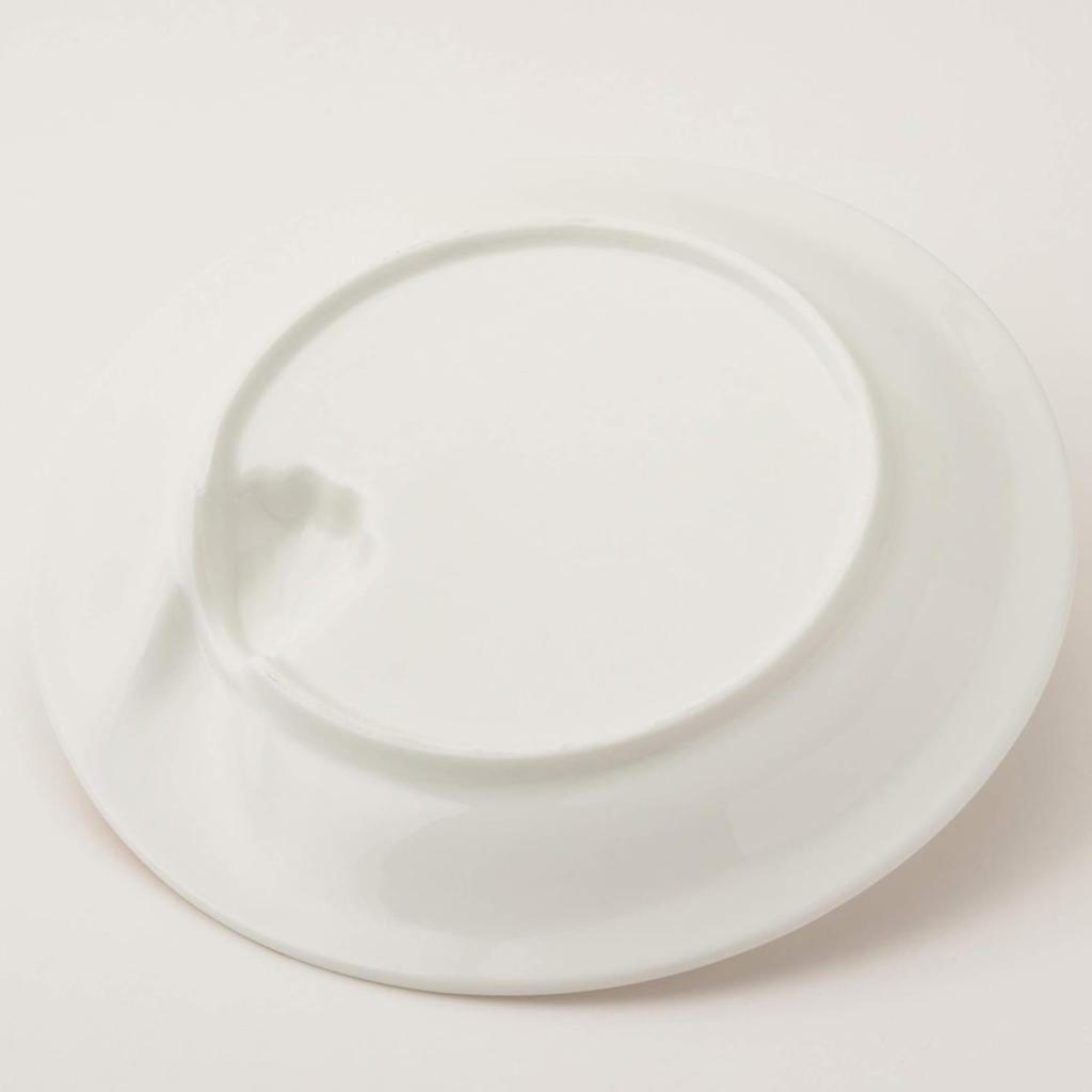 Sun Art Cute Tableware [Cat from the Side] Tiger Cat Plate (with Paw Prints), Medium Plate, 22cm Diameter, White, SAN2505