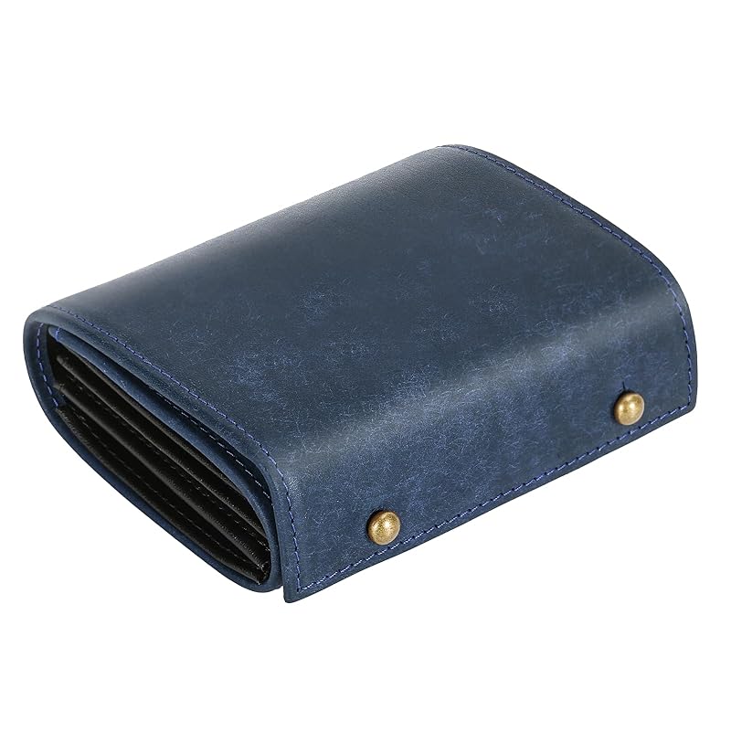 

[prosperous] bifold wallet men s bifold Italy leather mini wallet Compact box coin purse small wallet bi-fold box shaped wallet large capacity L-shape