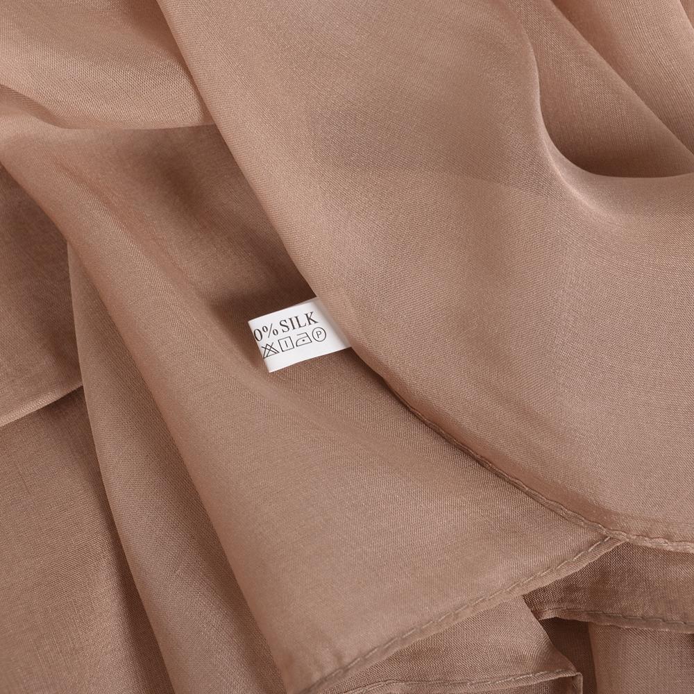 [BYSIFA] Winter Brand Khaki Shawl Scarf Ladies Fashion 100% Mulberry Silk Long Scarves Wraps Spring Fall Chiffon Silk Scarf Cape