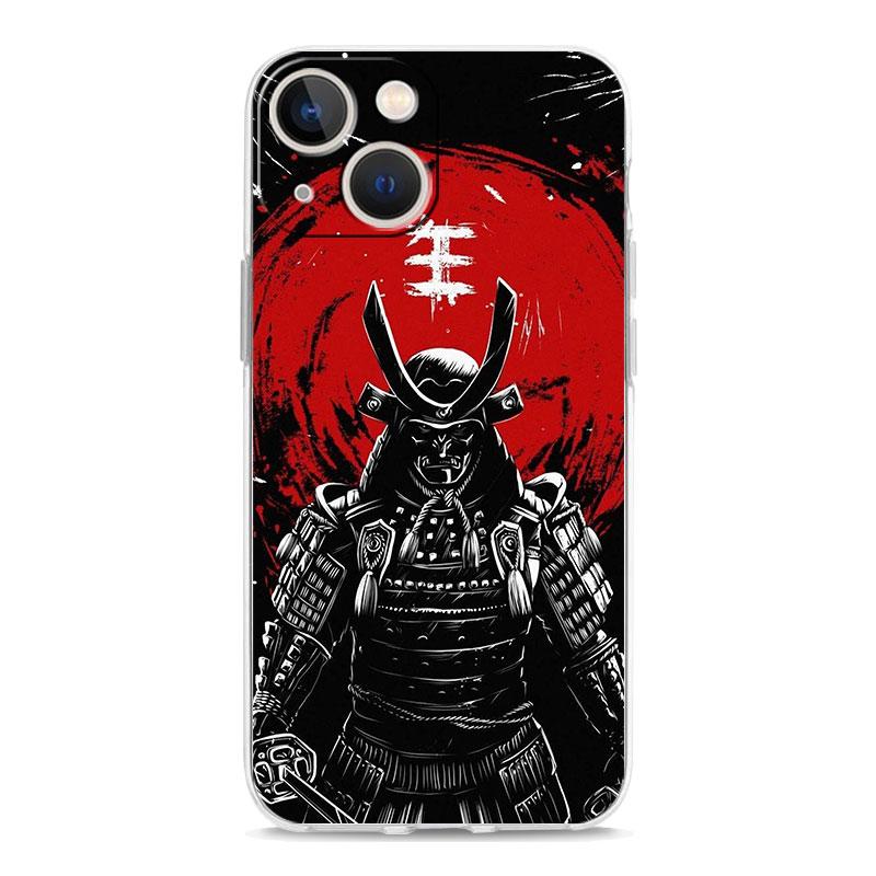 Phone Case For iPhone 17 Air Cases iPhone 16 15 12 13 14 Pro Max SE 7 8 Plus iPhone11 Clear Cover Japanese Bushido Samurai