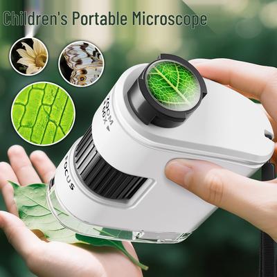 Přenosný dětský mikroskop s klipem na telefon - Ideální pro vědecké experimenty a identifikaci šperků