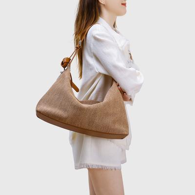 Vintage Woven Handbag for Women, 2025 Summer New Model, Niche High-End Fashionable Shoulder and Crossbody Bag