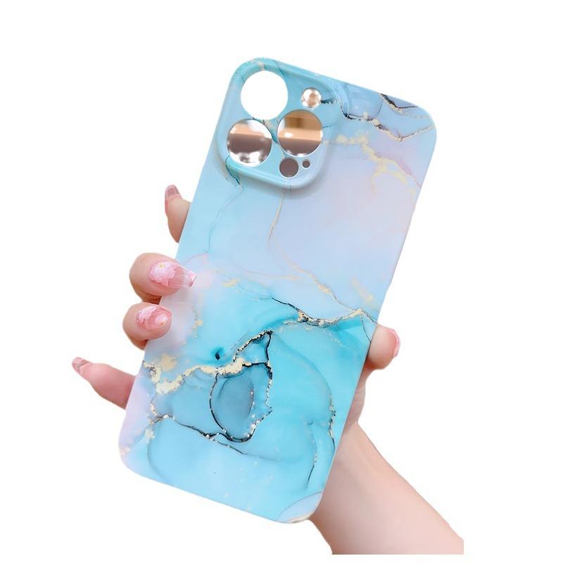 For IPhone15 Marble Mobile Phone Case Ins for Apple 14promax Film All-inclusive Mobile Phone Case