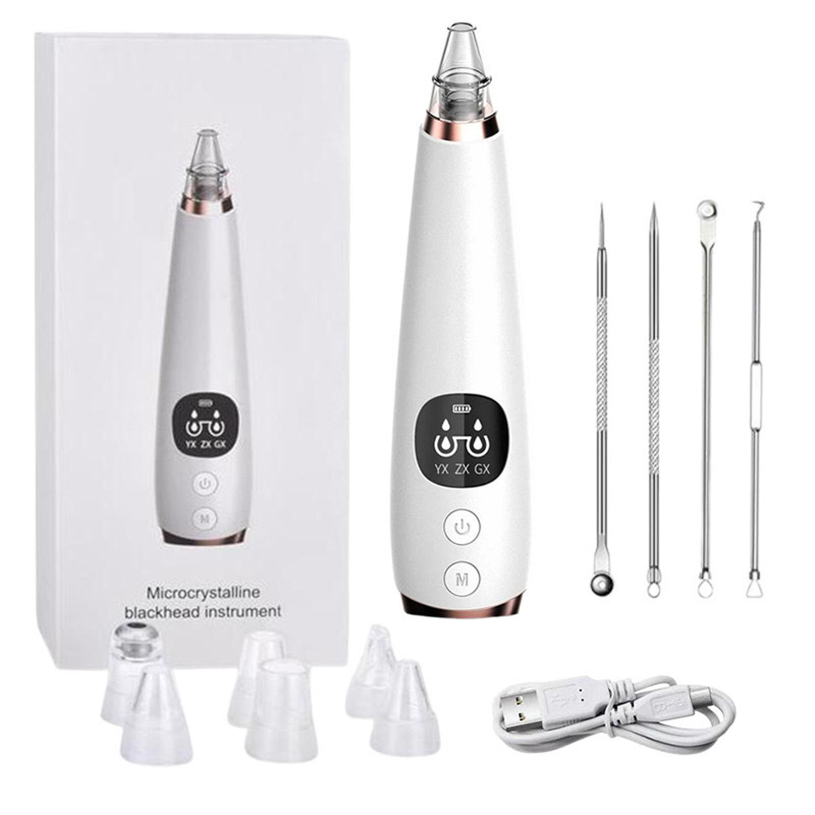 

Electric Vacuum Blackhead Remover Facial Pore Cleaner Comedone Spot Acne Pimple Blackhead Extractor USB Rechargeable Face Care белый