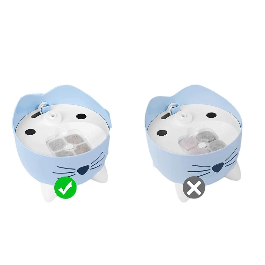 6/12Pcs Replacement Activated Carbon Filter For Pet Water Fountain Activated Carbon Cotton Filter Set For Cat Drinking Fountain