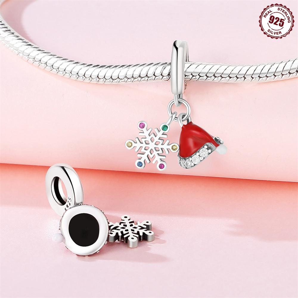 Copper Snowflake Christmas Tree Socks Hat Gloves Charms Beads Brand Bracelet Exquisite Diy Jewelry Making Women'S Gift