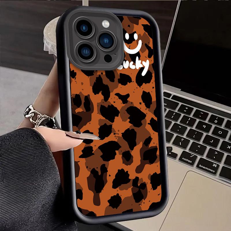Leopardtrykt motedeksel Fleksibelt mykt silikon TPU-skall fullt bakdeksel til Xiaomi Redmi Samsung Infinix