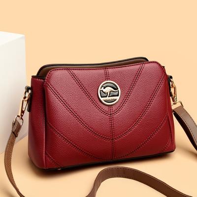 Brand Women Soft Leather Bags Luxury Designer Sewing Thread Handbag High Quality Crossbody Shoulder Bag