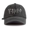 pc Flowers Print Washed Baseball Cap for AdultsMinimalist Retro Style Casual Soft Adjustable Dad Hat Perfect As Gift