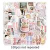 Ballet Style Pink & White Creative Graffiti Stickers (100 Sheets) for Journals, Albums, Phone Cases, and Notebooks