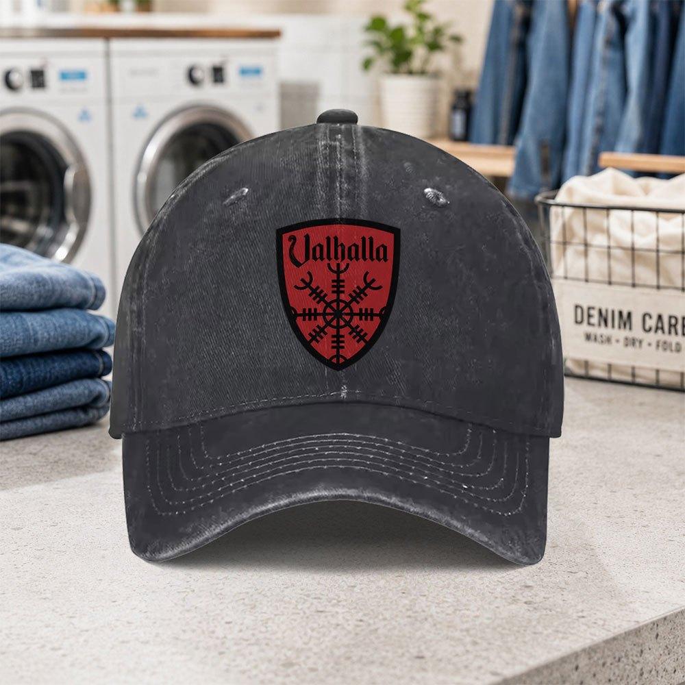 1pc 1pcs For Men Women Vintage Valhalla Baseball Cap Lightweight Hook Loop Snapback Adjustable Washed Cap Suitable For C