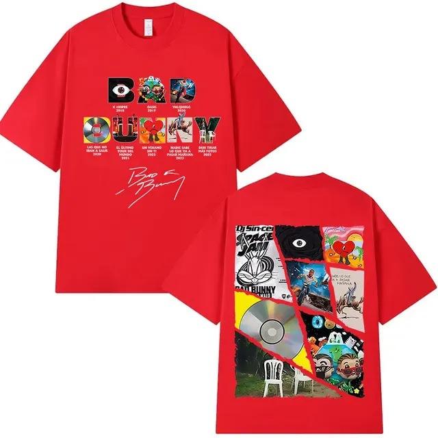 S-XXXL Men Women Singer Rapper Super Star Bad Bunny Printing Tops Adults Unisex Plus Size Short Sleeves Round Neck T-shirt
