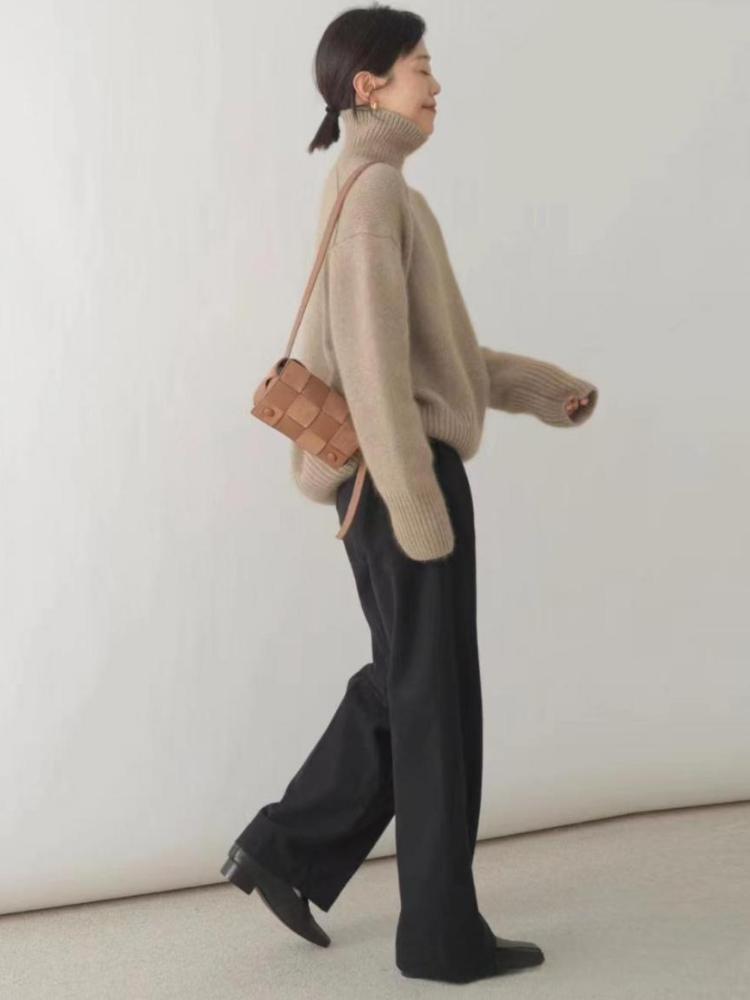 Sweaters Women Winter Long Sleeve Top Korean Fashion Turtleneck Pullover Knitwear Oversized Women's Clothing Jumpers