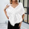 Women's Winter Fashion Faux Fr Scarf Shawl Coat