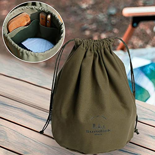GUOOL Canvas Drawstring Bag, Tool Organizer, Durable, Portable Camping Pouch Bag, Fishing, Outdoor Activities, Hiking, Climbing, Large Green