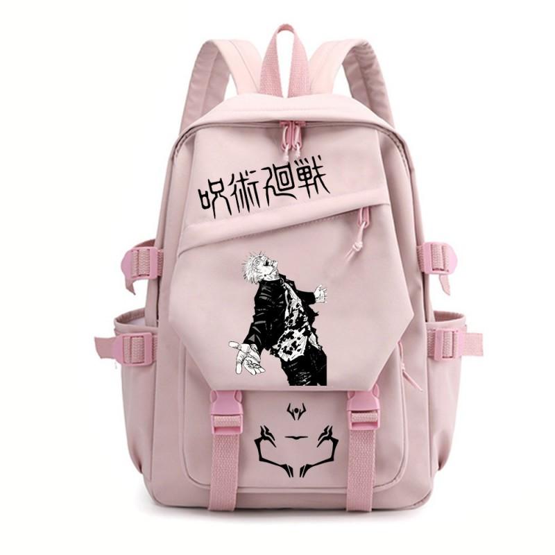 Zaino Scolastico Anime Jujutsu Kaisen per Ragazzi Unisex in Nylon con Doppia Bretella per l'Uso Quotidiano al Campus