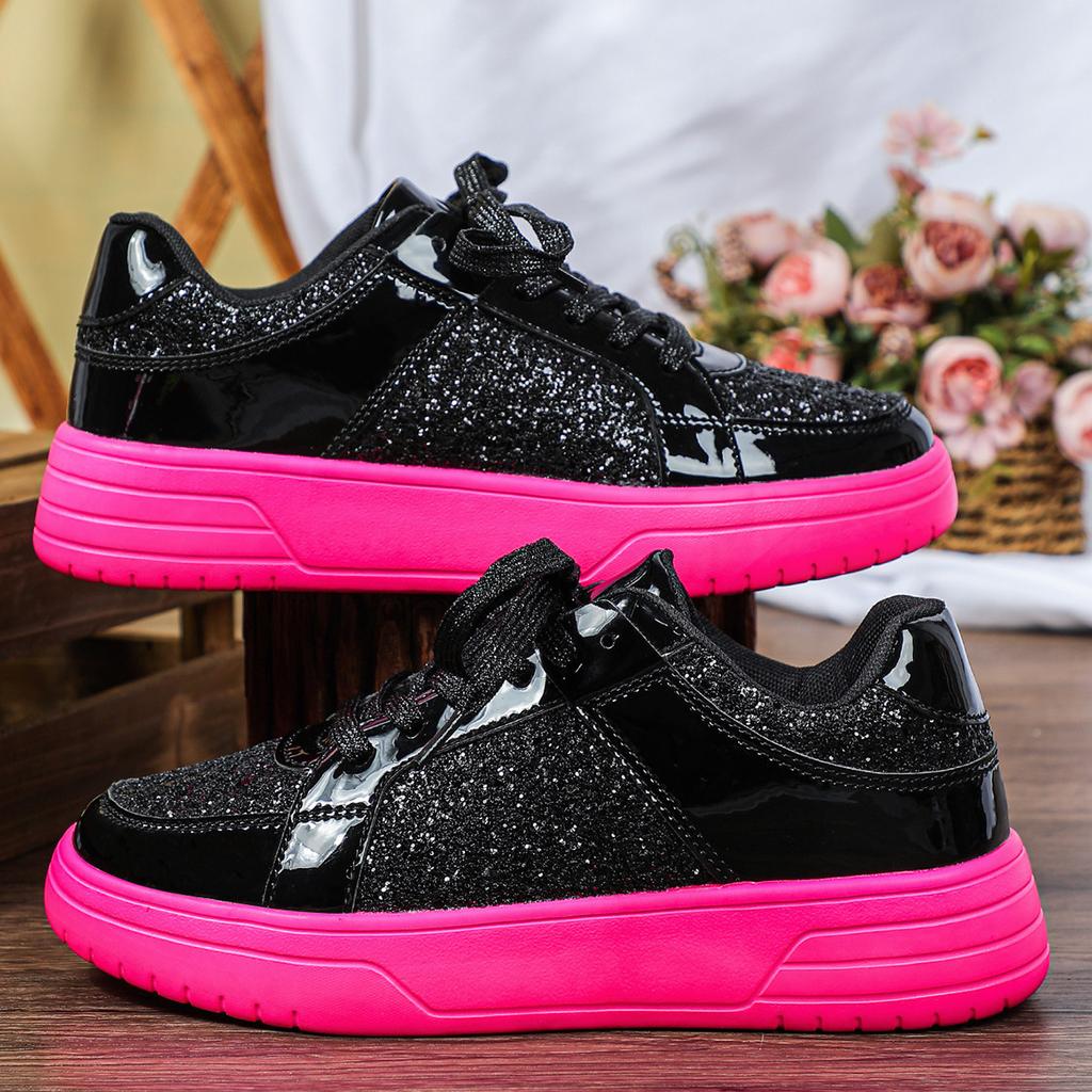 Thick-soled Sequined Board Shoes Heighten Casual Sports Shoes Breathable and Lightweight Outdoor Flat Shoes Couple Tide Shoes