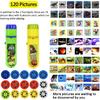 Torch Projector Projection Lighting Story Torches Light Toy Slide Lamp Educational Learning Bedtime Night Light for Children (120 Images, 5 Themes,
