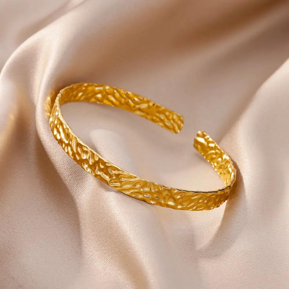 Titanium Steel Adjustable Bangle: Women's Durable, Fade-Resistant Open Cuff Bracelet