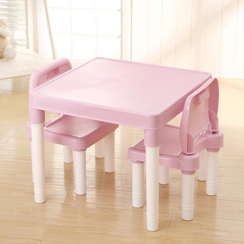 Yimei Plastic Kids' Study Table and Chair Set - Kindergarten Backrest Chair for Early Education
