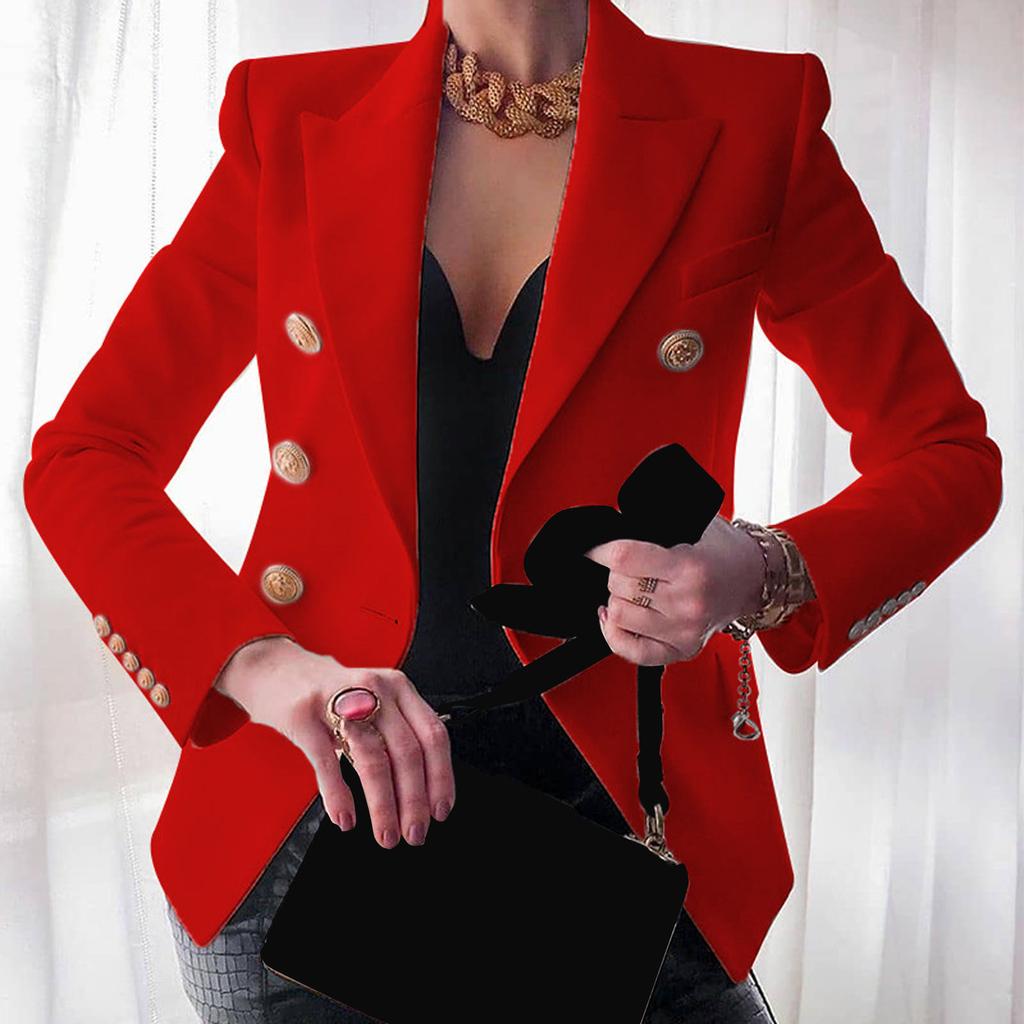 Elegant Business  Work Women Lady Solid Button Suit Jacket Coat Outwear
