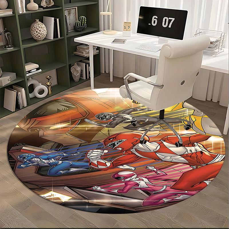 Power Rangers Chair Mat   Round Carpet for Home Decor, Office Use, Bedroom, Living Room, Gift Idea0283b
