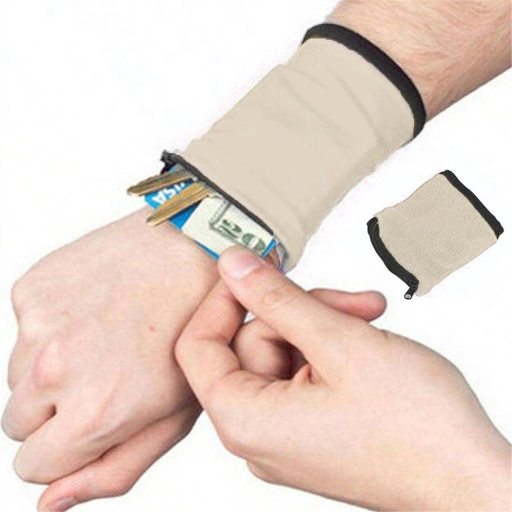 Multifunktionale Outdoor-Handgelenktasche für Abenteuerbegeisterte, Reißverschluss-Armband, zum Joggen, Fitnessstudio, Radfahren, sichere Geldbörse