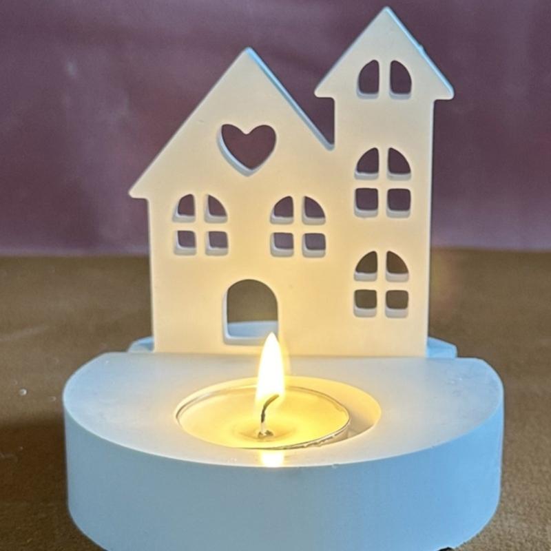 Multipurpose Sturdy Silicone Castles Candle Holder Mold Set Portable for Resin Plaster Craft Supplies Assorted Sizes