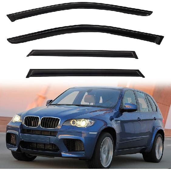 In-Channel Rain Guards Compatible With 2001-2005 Sport Trac 1997-2001 Mercury Mountaineer 1991-2001 Explorer Side Window Visor Wind Deflector Vent