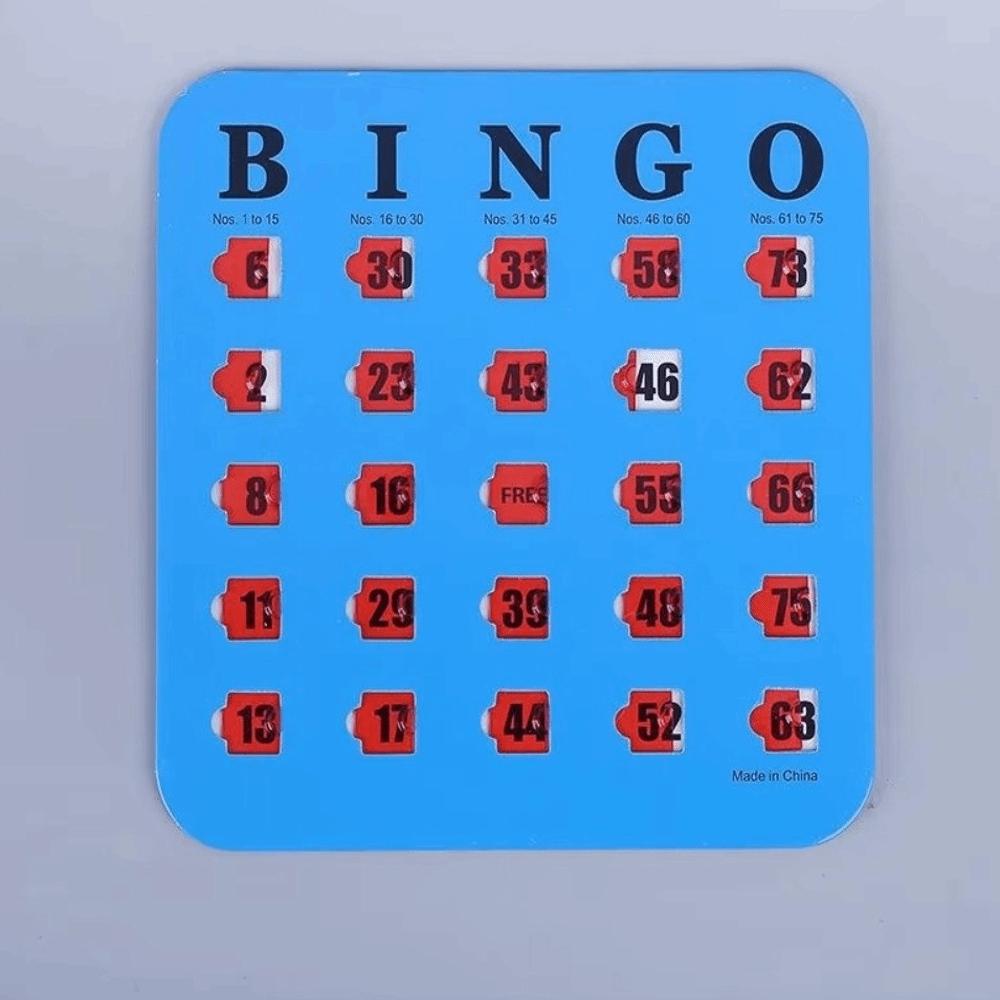 5PCS Paper Bingo Game Cards Large Print Bingo Board Cards New Slide Bingo Cards Group Games