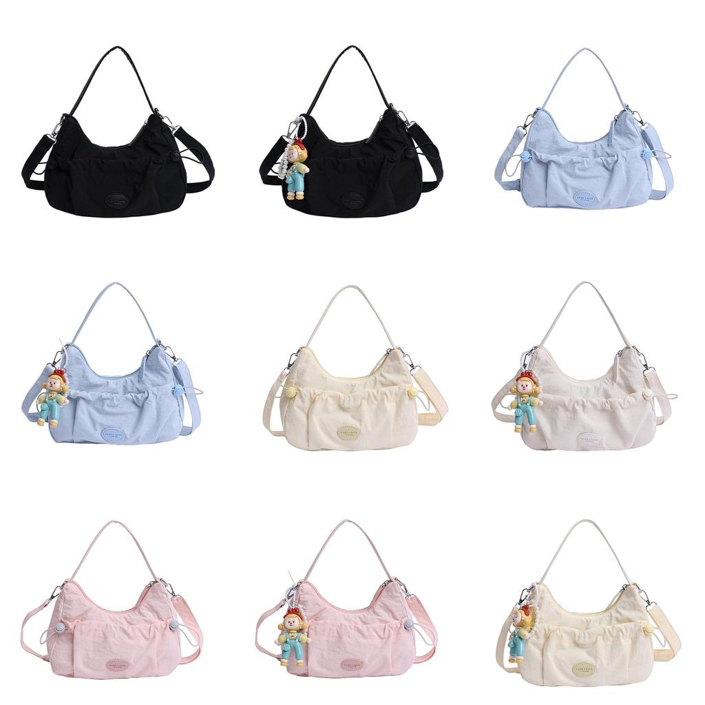 Fashion Nylon Single Shoulder Bag For Women With Zipper Closure And Mobile Pocket