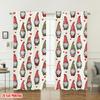 Set Of 2 Flat Printing Fashionable Christmas Curtains Gnomes Hearts Digital Printed Polyester Drapes Festive Curtain