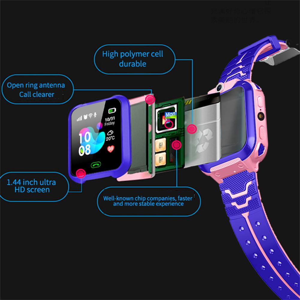 Q12B Kids Game Smart Watch Boys Girls Watch With 1.44" Screen Voice Chatting Camera Music Player Alarm Clock Flashlight Functions Smart Watch
