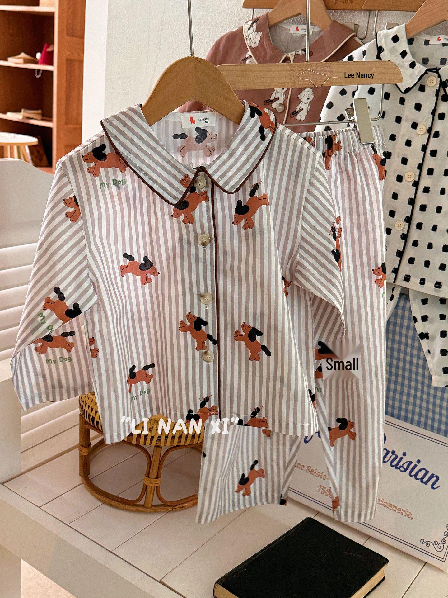 

Детский мультяшный пижамный комплект Весна 2025 с отложным воротником (Стиль 85050) 90cm