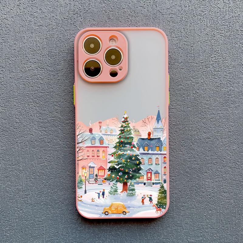 

Christmas New Year Cartoon Pattern Phone Case For iPhone 17 16 15 14 13 12 11 Pro Max Mini SE 7 8 Plus Shockproof Matte Cover iPhone 7 8 SE