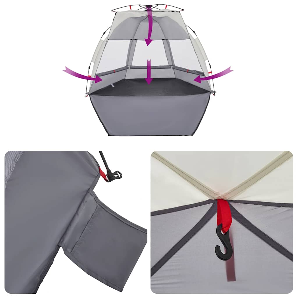 Beach Tent for 2 Persons Gray Quick Release Waterproof