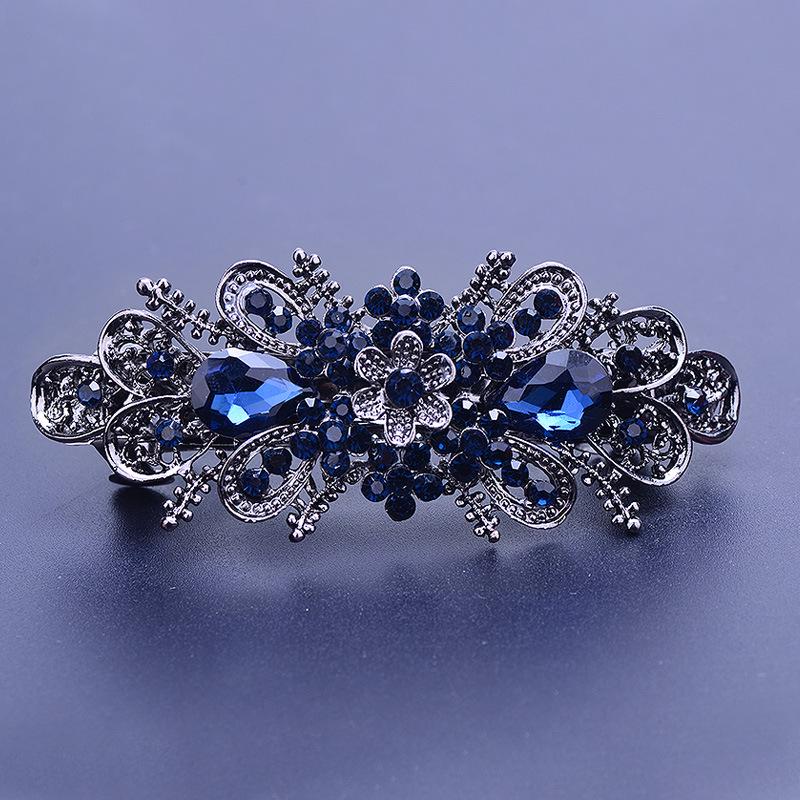 Korean Rhinestone Crystal Hair Clip for Women - Large Alloy Hairpin & Ponytail Accessory