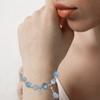 Armband für Frauen, Glasperlen, Glöckchen-Anhänger, glattes, elastisches Seil, verstellbar, Farbverlauf, Kunstopal, Schmuck für das Handgelenk der Dame, Geburtstagsgeschenk
