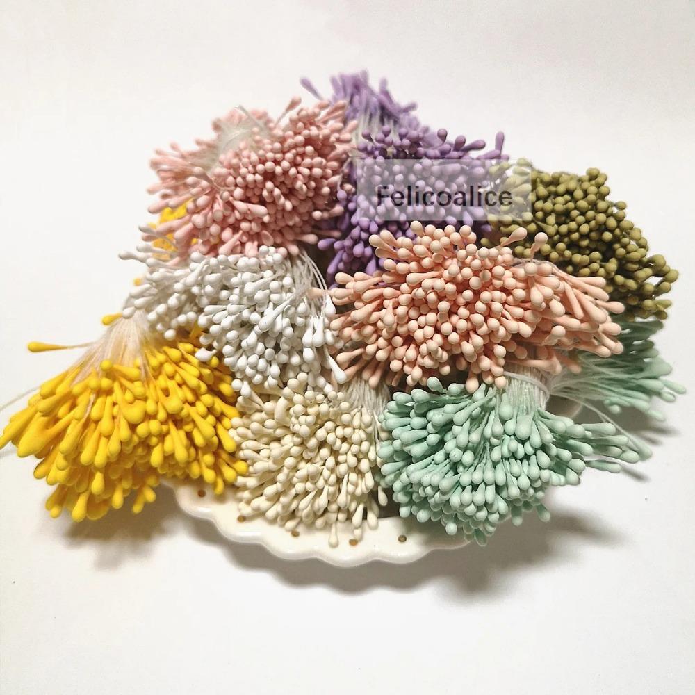 350pcs 2mm Heads Mini Flower Stamens Pistil Wedding Decoration Scrapbooking DIY Artificial Cards Cakes Flowers Accessories