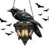 Halloween Crow Painted Glass Lantern 2D Acrylic Sign Home Decorations Gothic Pendant Light Decorative Pendant