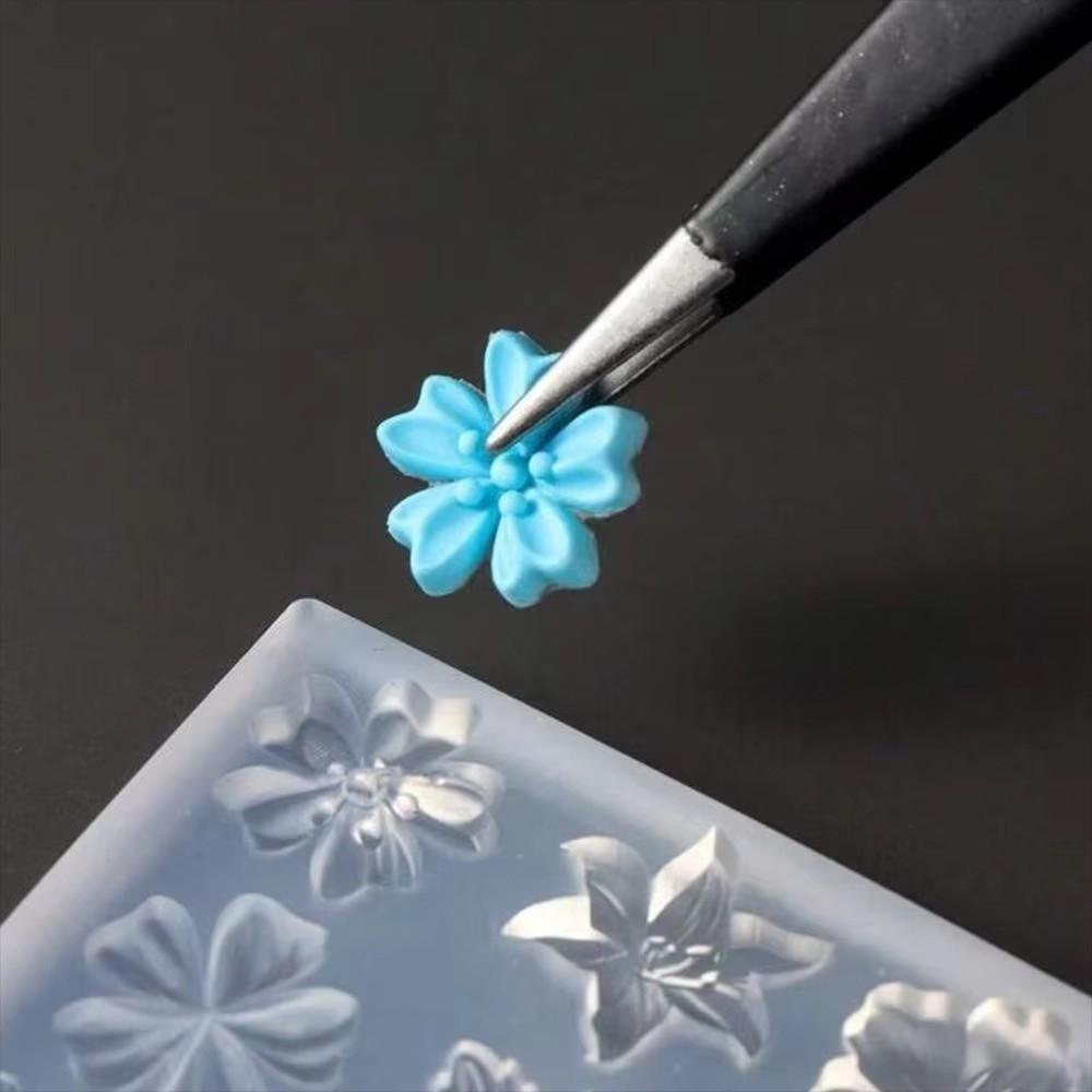 Rosa Blumige Form Silikon Nagelform Transparente 3D Nagelform Neue Blumen Nagelform Nagel carving