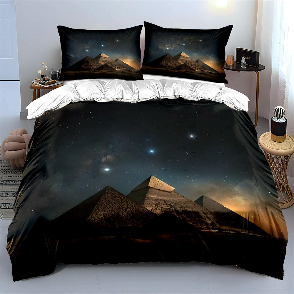 Pyramid Starry Night Decor Set Soft Comfortable Duvet Cover Bedding Set Included 1*Duvet Cover & 2*Pillowcases, Gift