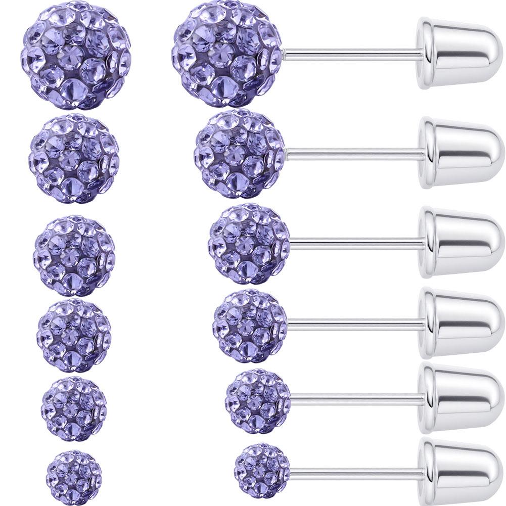 European Fashion Titanium Steel Diamond Ball Cartilage Earrings