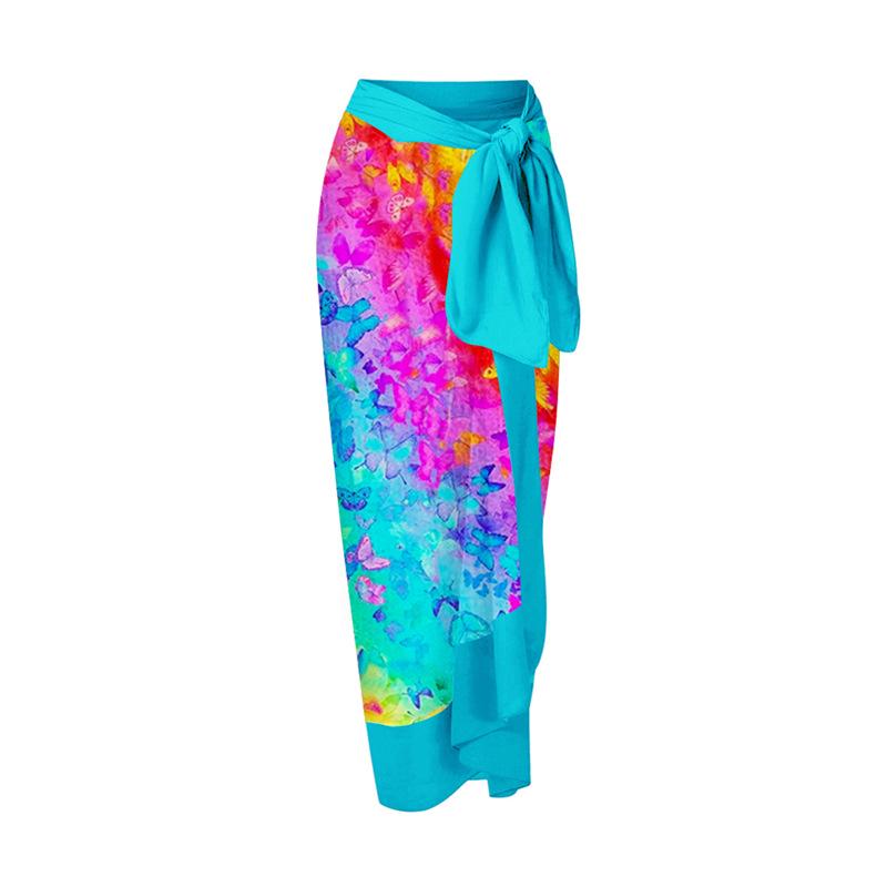 

Women’s Holiday Style Printed Midi Beach Dress One Size ціан